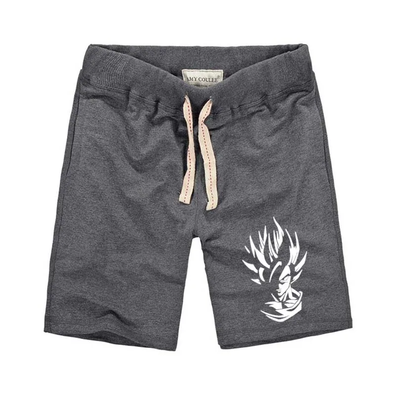 item03 - dark gray Летние мужские шорты с принтом Dragon Ball Z, прямые мужские шорты из чистого хлопка, Saiyan, черные короткие штаны - Цвет: item03 - dark gray