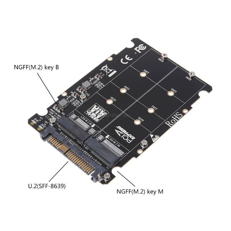 Адаптер NVMe SATA-Bus NGFF SSD на PCI-e U.2 адаптер PCIe M2 для настольного компьютера 2 в 1 м.