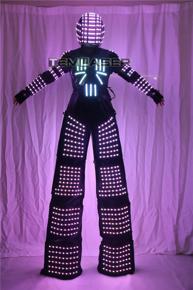 Блестящий робот костюм Давид Гетта|stilts|stilt costumes |