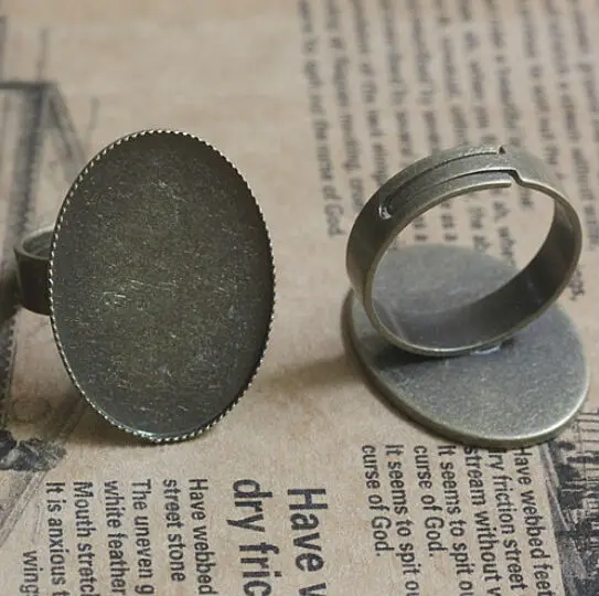 10pcs 18*25mm 13*18mm Wholesale Antique Bronze Ring Blank Base with Teeth for Cameo Setting Cabochons