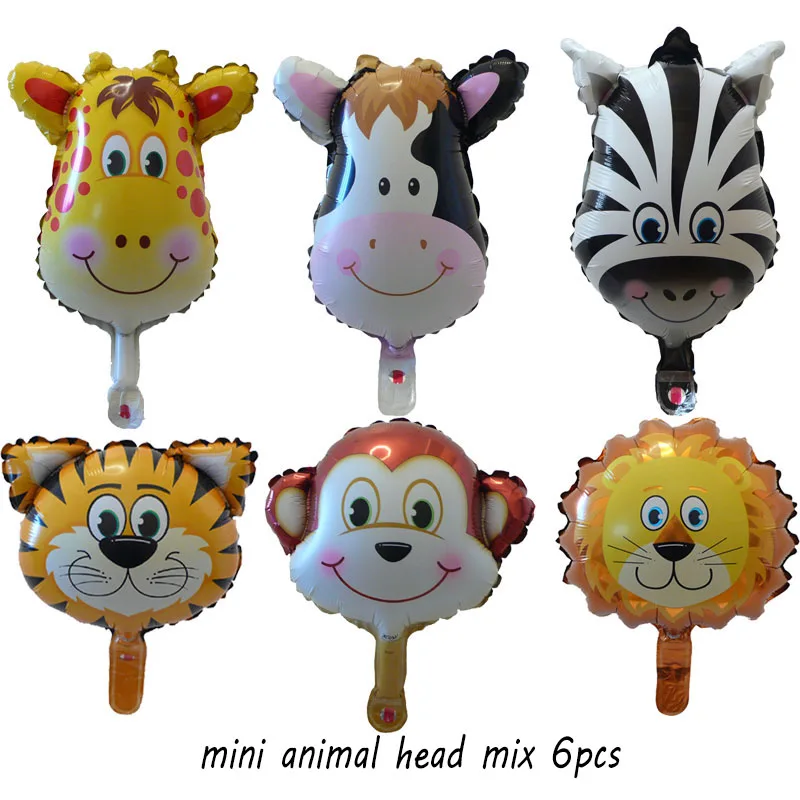 mix 6pcs 1 комплект латексные воздушные шарики в виде животных зеленые джунгли тематические вечерние шары Детские фольгированные шары для детского душа день рождения Декор детские игрушки мяч - Цвет: mix 6pcs