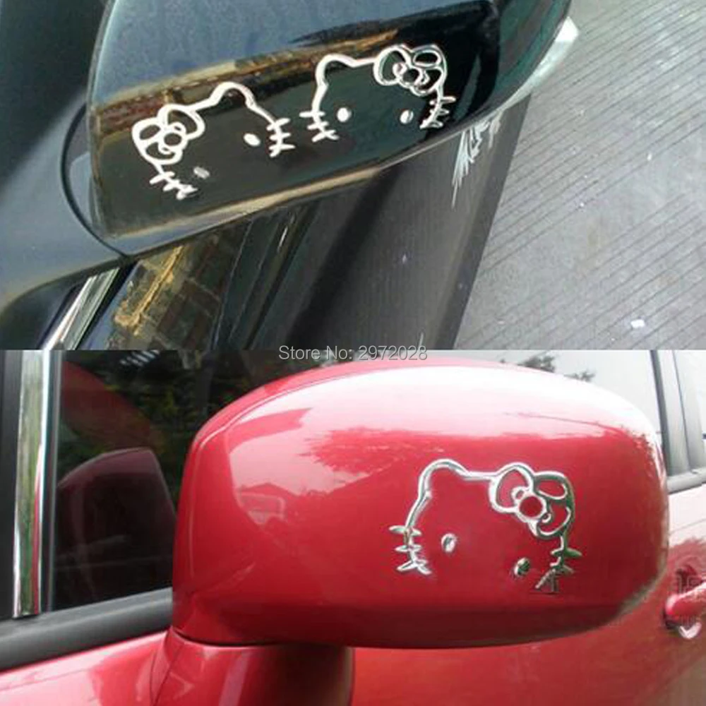 2 x прекрасный автомобиль укладка рисунок Hello Kitty ПВХ гибкая Пластик 3D забавные