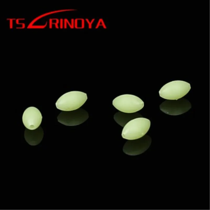 TSURINOYA 80 шт./лот светящиеся бусинки бусины для рыбалки оливковая форма Pesca морской