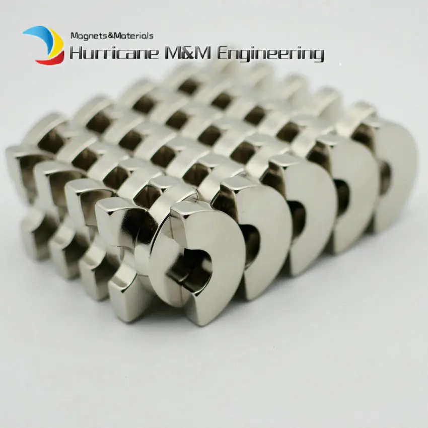 

N42H NdFeB Arc Segment OR19xIR7x180deg.x10 mm Moto Magnet for Generators Wind Turbine Neodymium Brushless Rotor Magnet