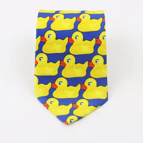 Желтый резиновый галстук для мужчин, Модный повседневный Модный профессиональный галстук Ducky, четыре размера