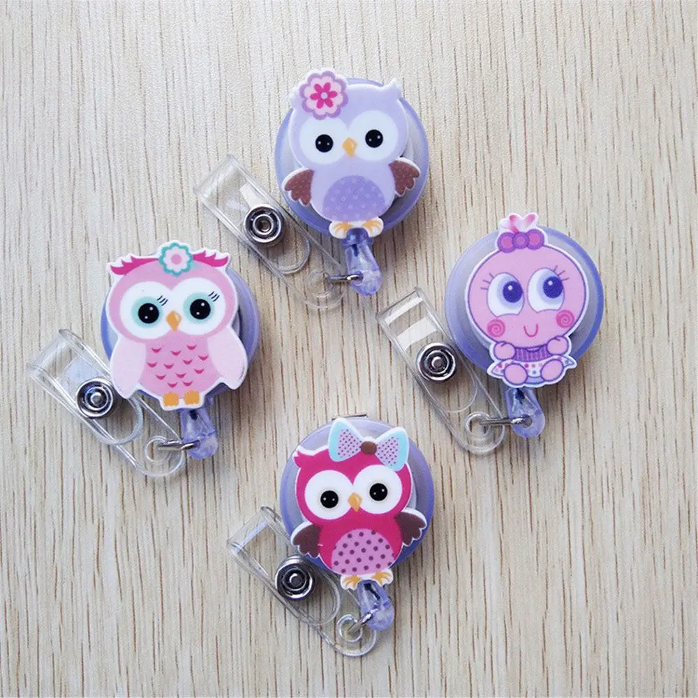 

1pc Retractable Badge Reel Cartoon ID Name Card Badge Holder Students Nurse Exhibition Pull Key Holder 60cm ID Card Badge Holder