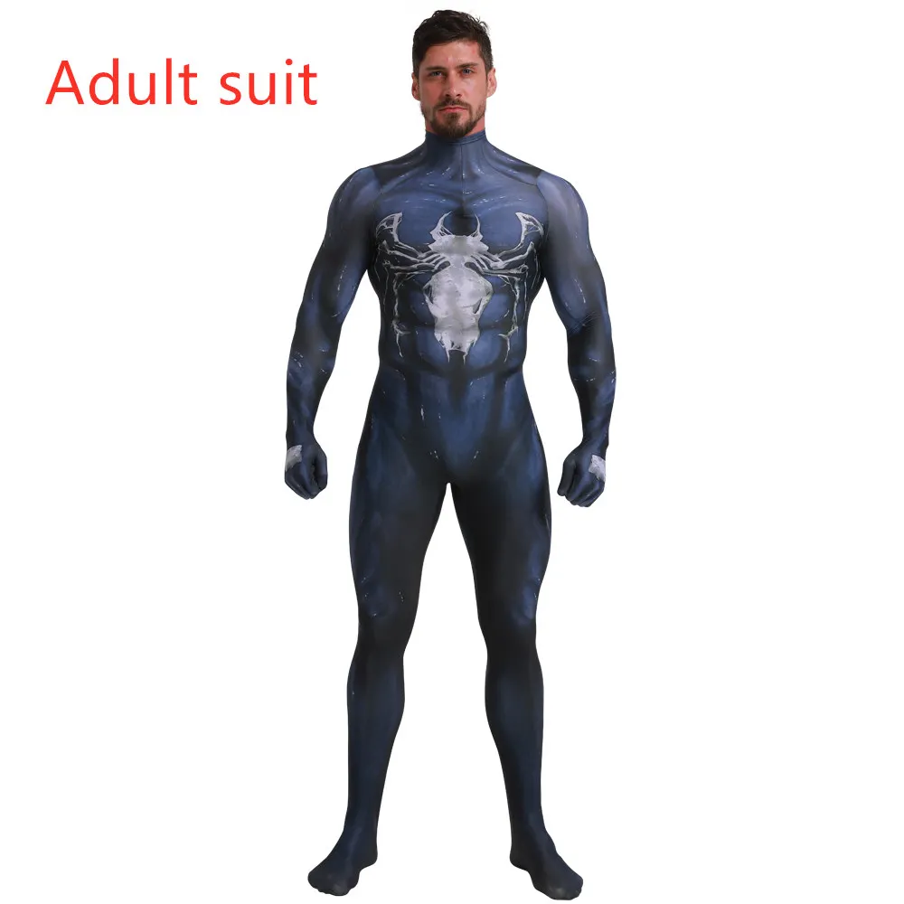 Костюмы Venom для мужчин, Человек-паук, Zentai, облегающие костюмы для детей, Cos, комбинезон из лайкры, боди, костюм для Хэллоуина, косплей, костюм - Цвет: Adult suit