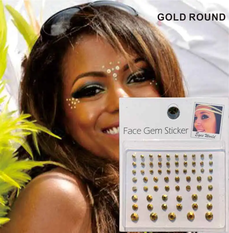 FG08 золотое лицо самоклеящиеся стразы наклейка представление макияж боди арт