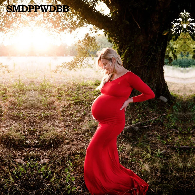 SMDPPWDBB платье для беременных реквизит фотосессии с длинным рукавом макси модное