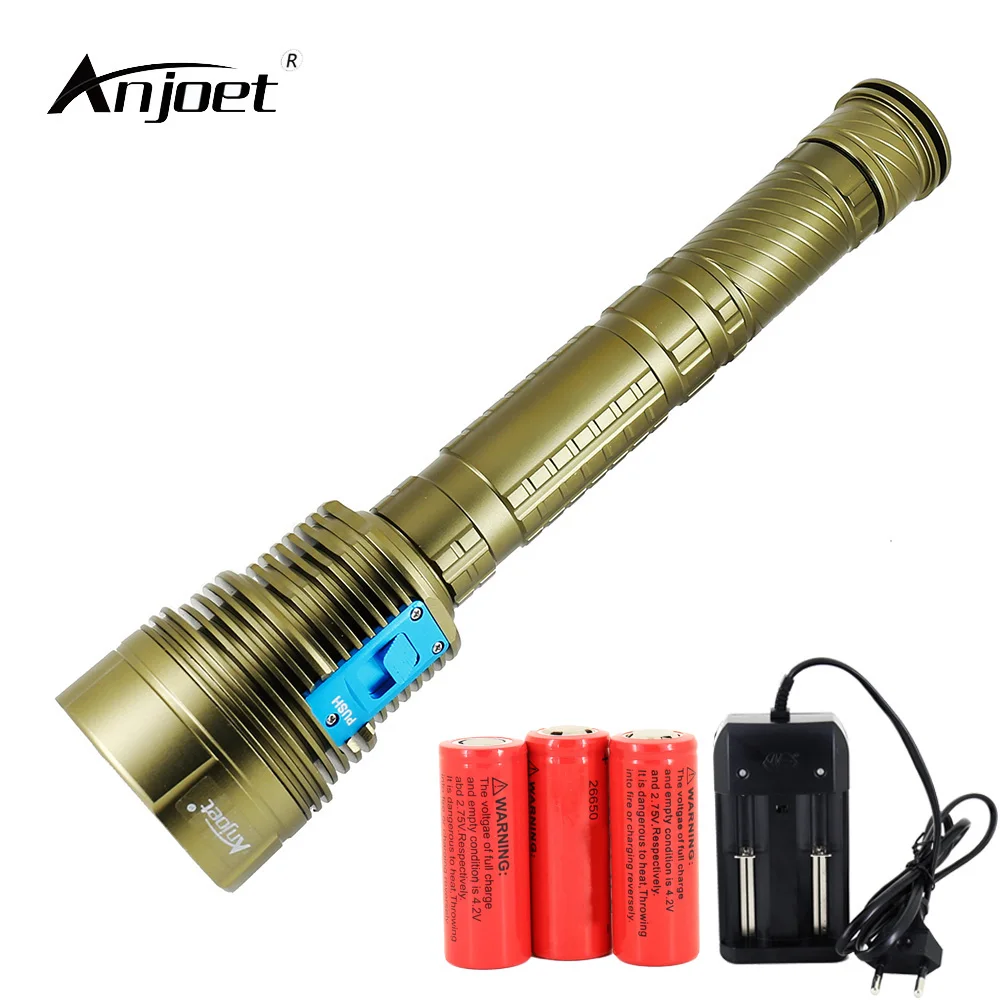 

ANJOET Diver Torch Light 7000 lumen Durable 7*XM-L2 DX7 Underwater LED Diving Flashlight Outdoor hunting+Charger+26650 Battery