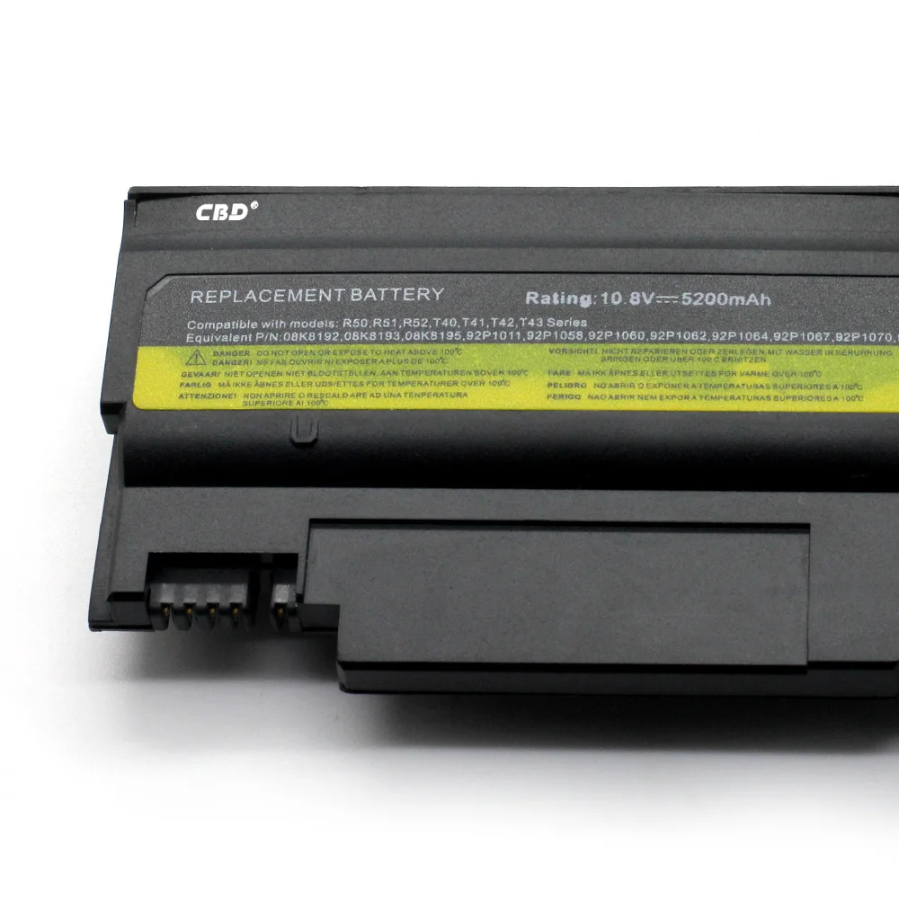 YHR 10 8 В 5200 6 cell Замена Батарея для lenovo IBM ThinkPad R50 R50E R50P R51 R52 T40 T40P T41 t41P T42 T42P T43 T43P WR04|ibm