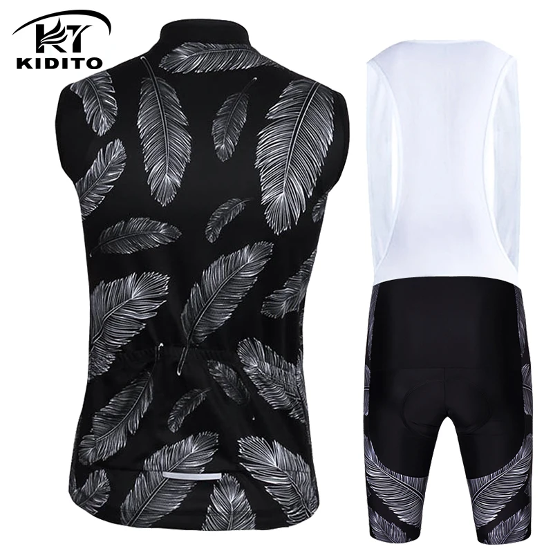 

KIDITOKT 2020 100% Polyester Pro Cycling Clothing Sleeveless Cycling Jersey Set Summer MTB Bicycle Clothing Racing Bike Vests