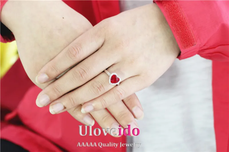 Almei Buy Bulk China Bridal Cubic Zirconia Ring for Women Silver Color Female Rings Wedding Anel Jewelry Crystal Love Heart J123 | Украшения
