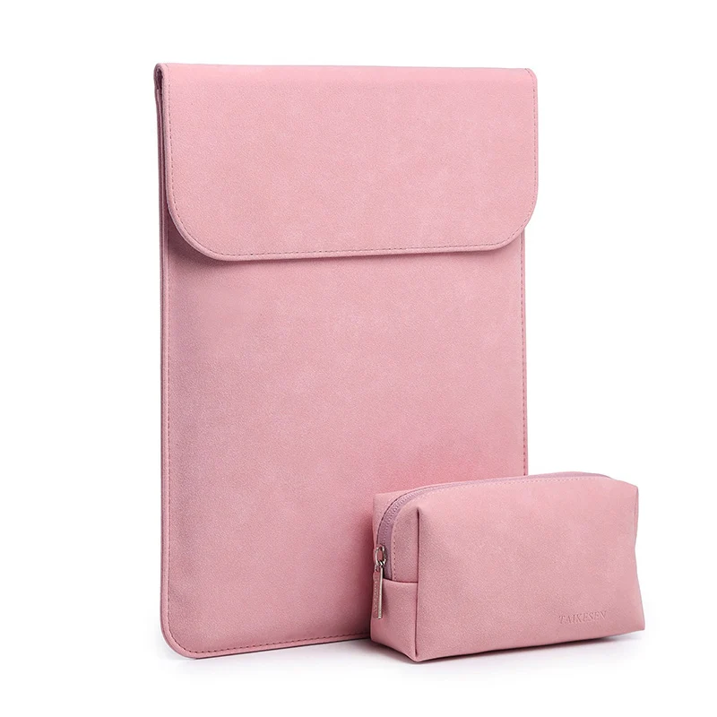 Pink set 1 Portable PU Laptop Sleeve Bag Notebook Handbag Case For Macbook Air Pro 11 12 13 Retina New Pro 13.3 15.4 Touch Bar Cover - Цвет: Pink set 1