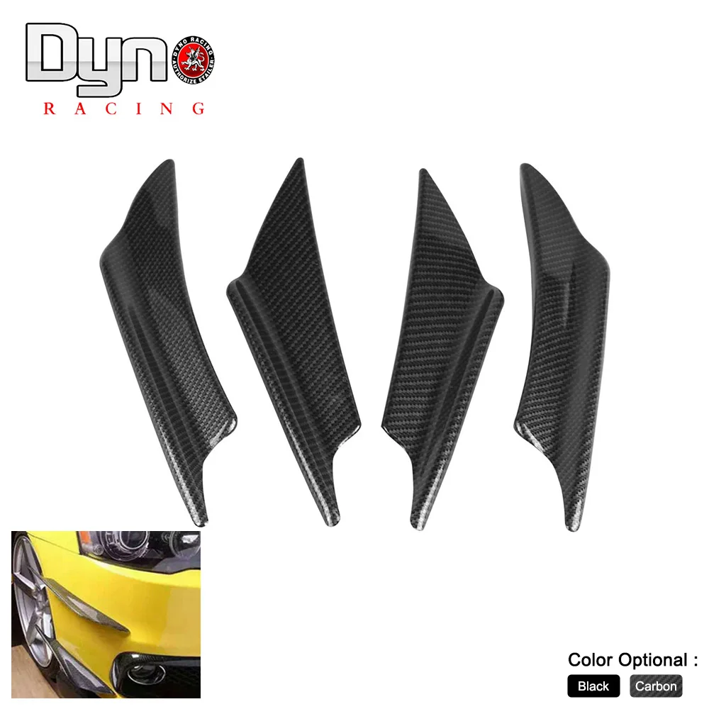 4 шт. карбон/черный Передний бампер диффузор для губ сплиттер плавники спойлер