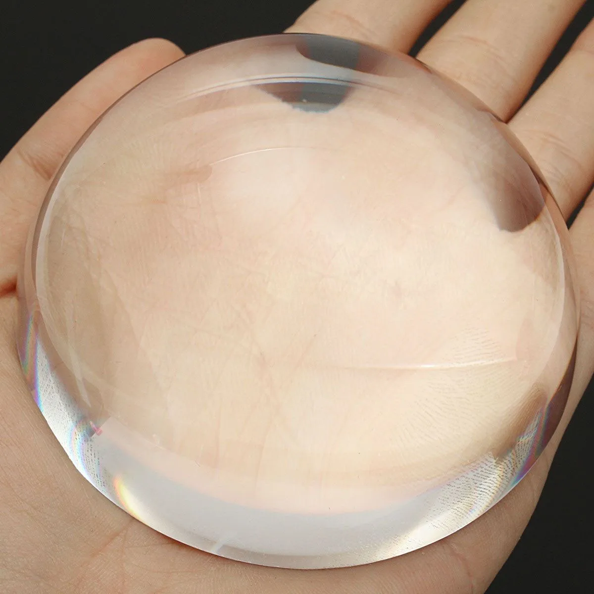 80mm Newest Clear Magnifying Paperweight Dome Magnifier Semi Crystal Ball Reading Aid