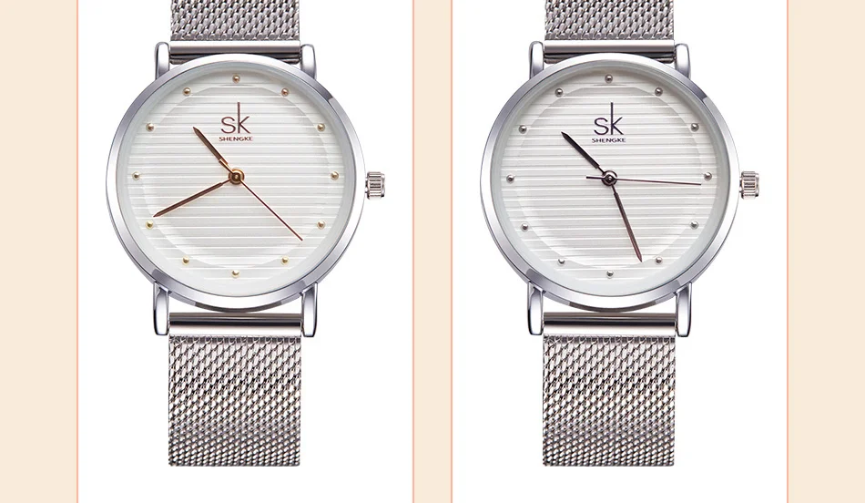Reloj Mujer Sk женские часы со стразами, серебристые наручные часы, полностью из нержавеющей стали, водонепроницаемые кварцевые часы, Простой Тонкий
