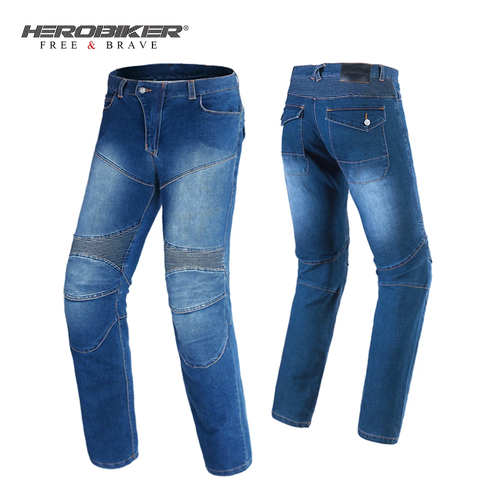 HEROBIKER мотоциклетные штаны, мотоциклетные джинсы, мужские мотоциклетные штаны для мотокросса, панталоны с защитой, мотоциклетные Джинсы, Брюки