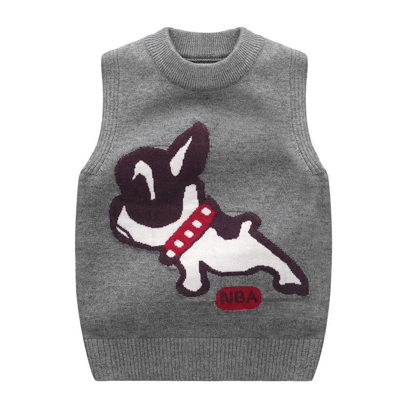 NO11 SLKMSWMDJ new autumn and winter children's sweater vest boy girl knit sweater cute cartoon pattern baby comfort vest 15 colors - Цвет: NO11