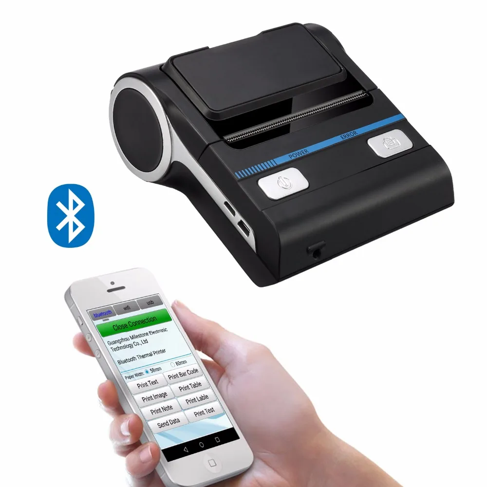 Веха MHT P8001 Bluetooth чековый принтер беспроводной термальный 80 мм совместим с