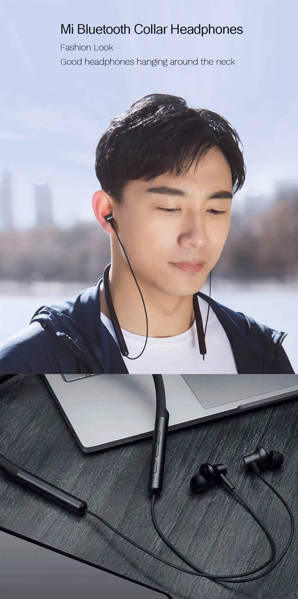 Xiaomi ожерелье с Bluetooth воротник наушник беспроводная гарнитура для занятий спортом магнитный с микрофоном гибридный двойной драйвер динамический In-Ear