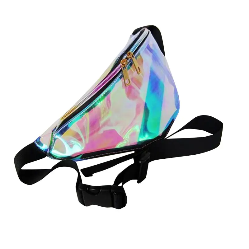 Женская голографическая сумка Heuptas на талию с лазером женская бананом 2018|Поясные