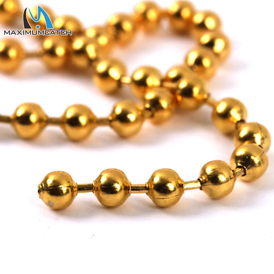 Maximumcatch 3.2mm/4.1mm Fly Tying Bead Chain Length 31cm Eyes Metal Fishing Material | Спорт и развлечения