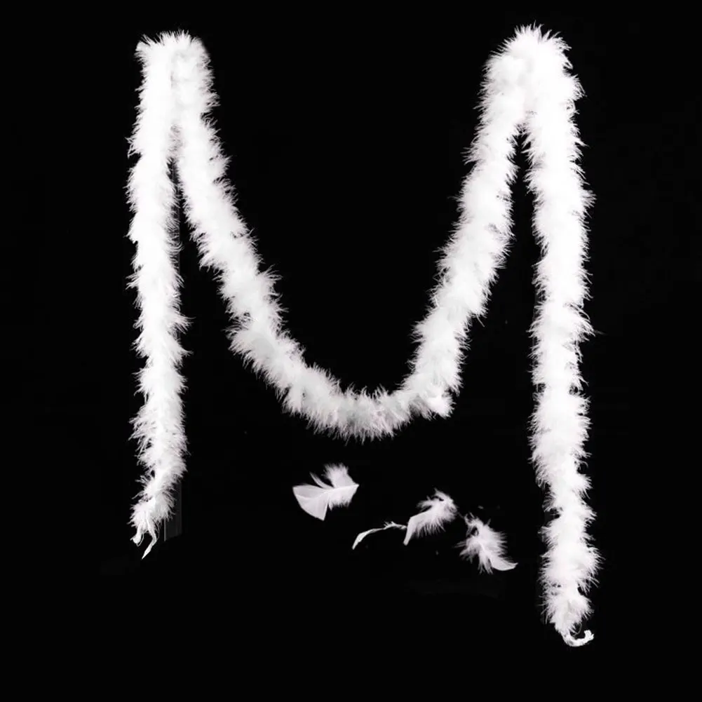 White 2 м пушистая лента с перьями боа из пера индейки для костюма, ночное платье, свадебные украшения на день рождения, аксессуары для одежды - Цвет: White