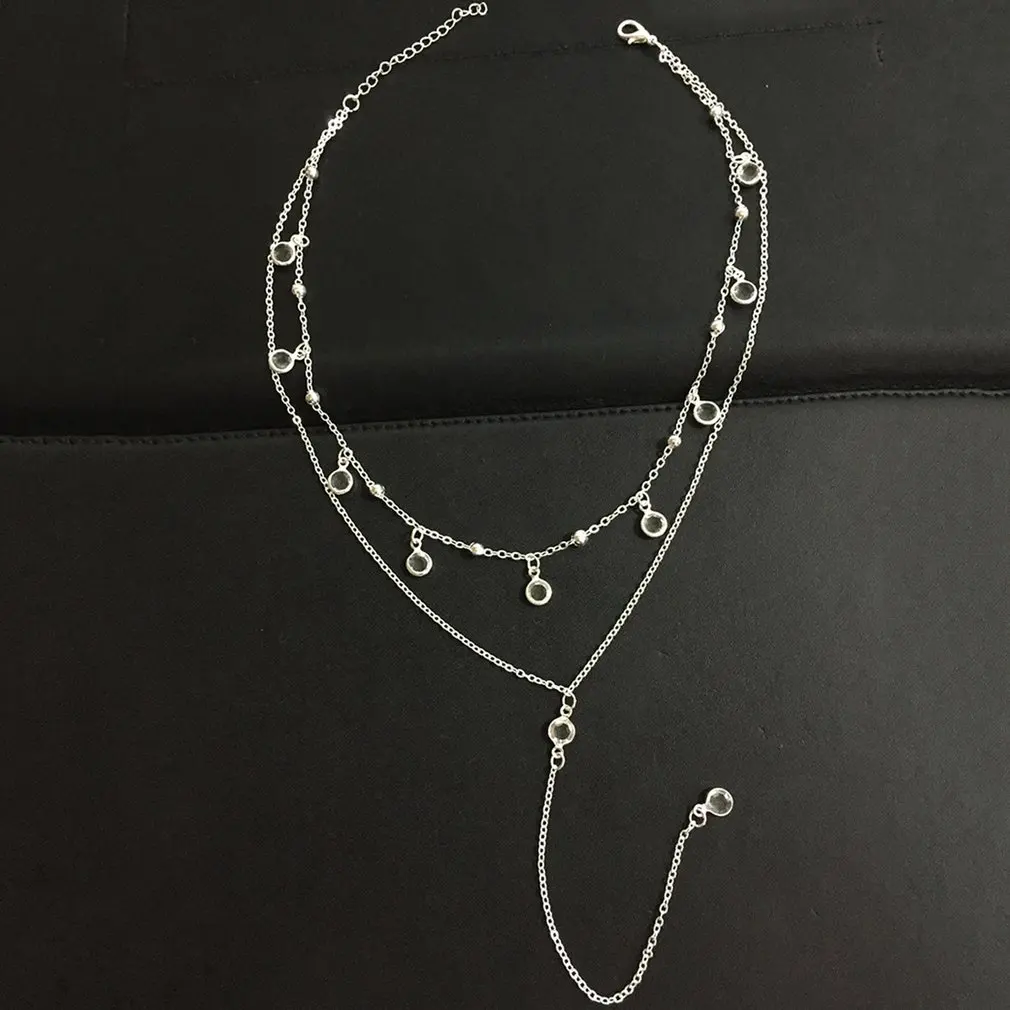 Винтажная многослойная подвеска длинная цепочка Женское Ожерелье простой