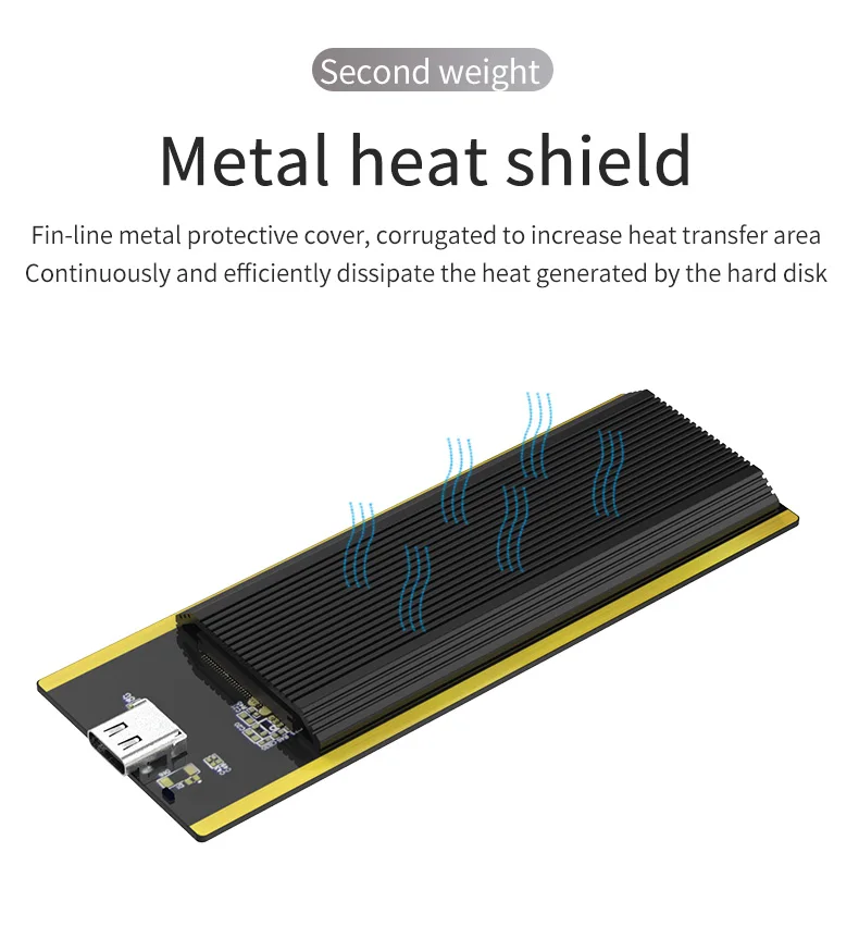 Blueendless NVME M.2 ssd корпус type-c порт высокая скорость передачи жесткий диск Корпус тепловыделение черный алюминиевый ssd