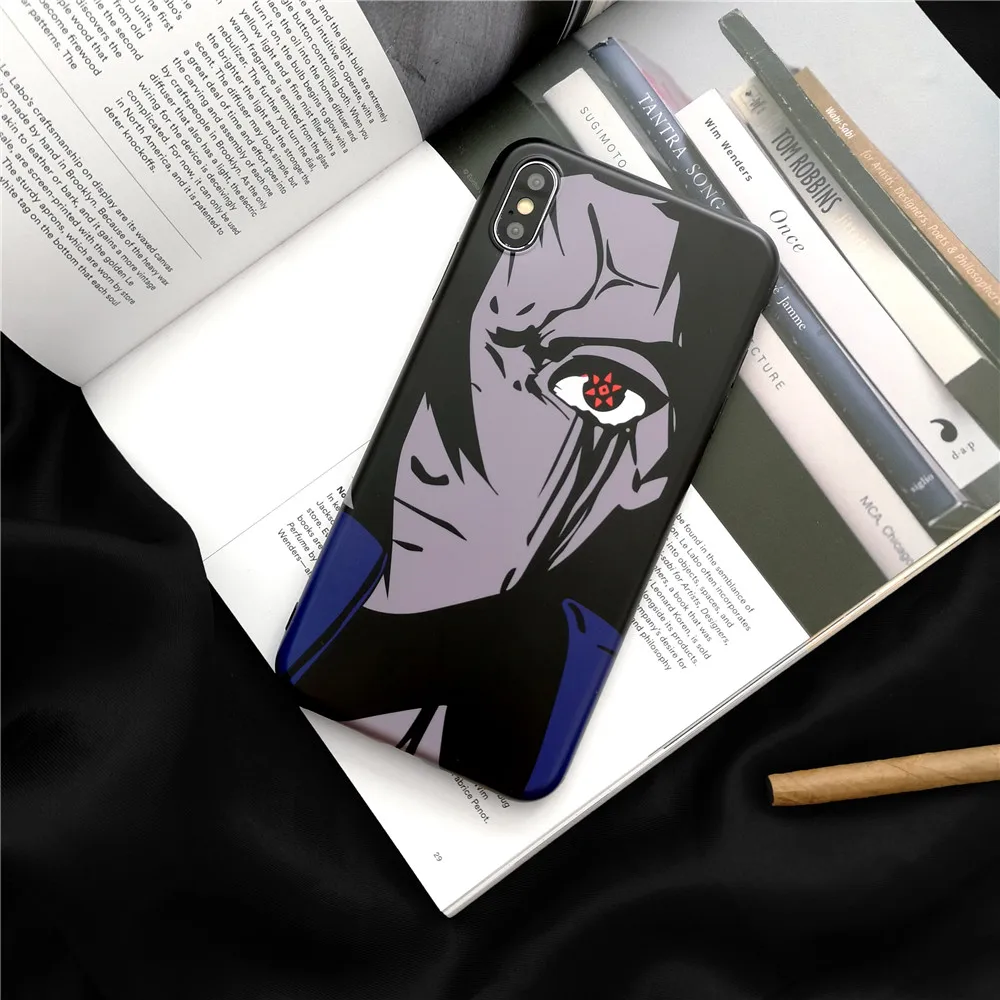 Anime Half Face Man For iPhone X XR XS Max case Funny Horrible Red Eyes Soft Cover 78 6s Plus phone Case Frosted Capa |