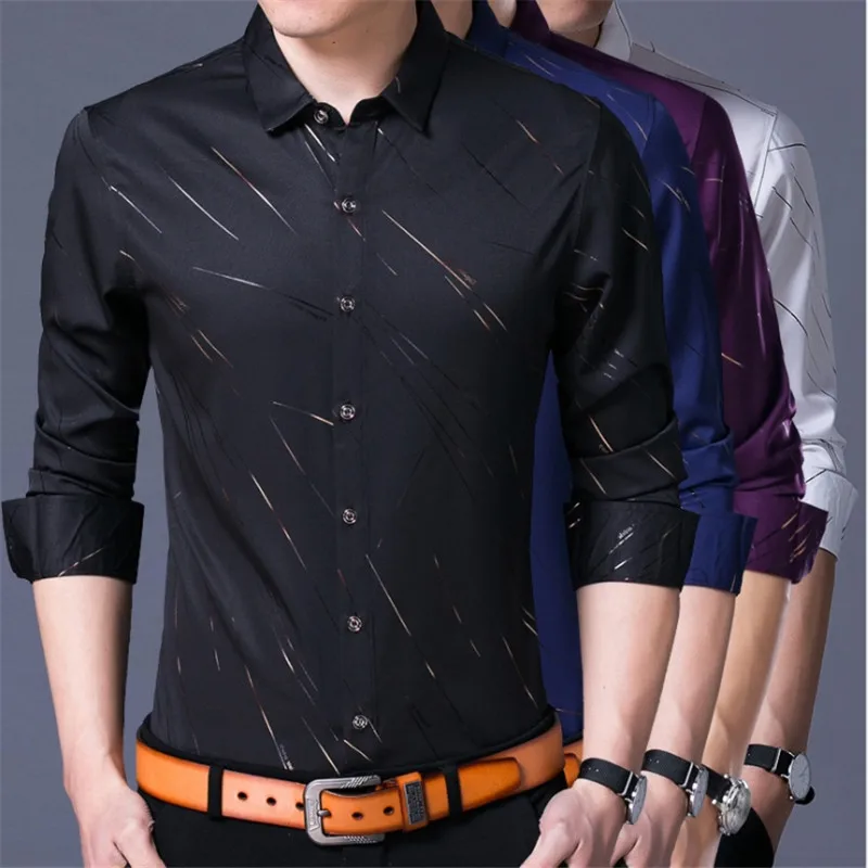 

Autumn Male Dress Brand Clothes New Arrivals Cotton Camisa Masculina Plus Size Fashion Casual Shirts Long Sleeve stylish Shirt
