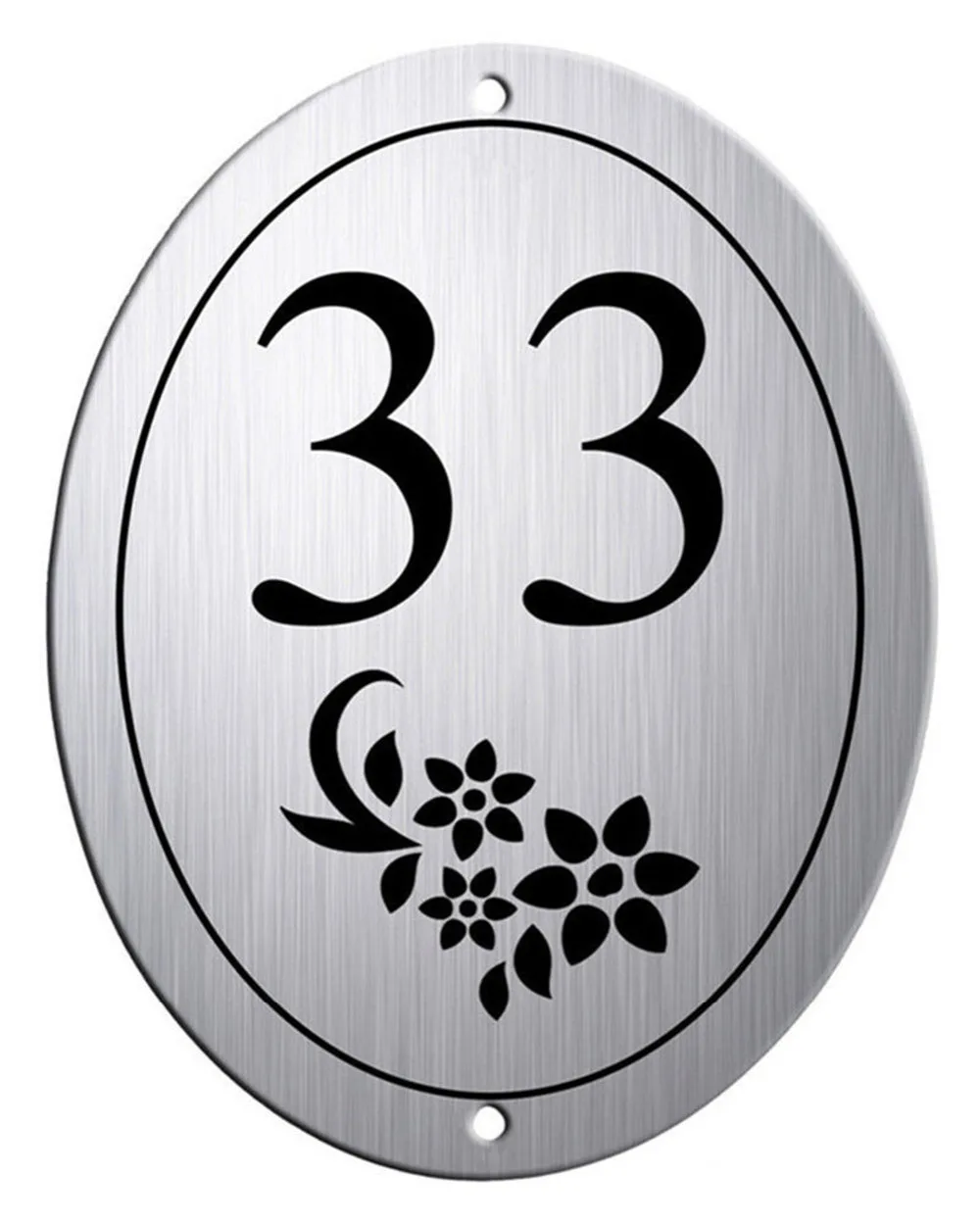 200*140mm Customized Door Silver Aluminium Oval House Plaque/Sign/Plate Black Design | Обустройство дома