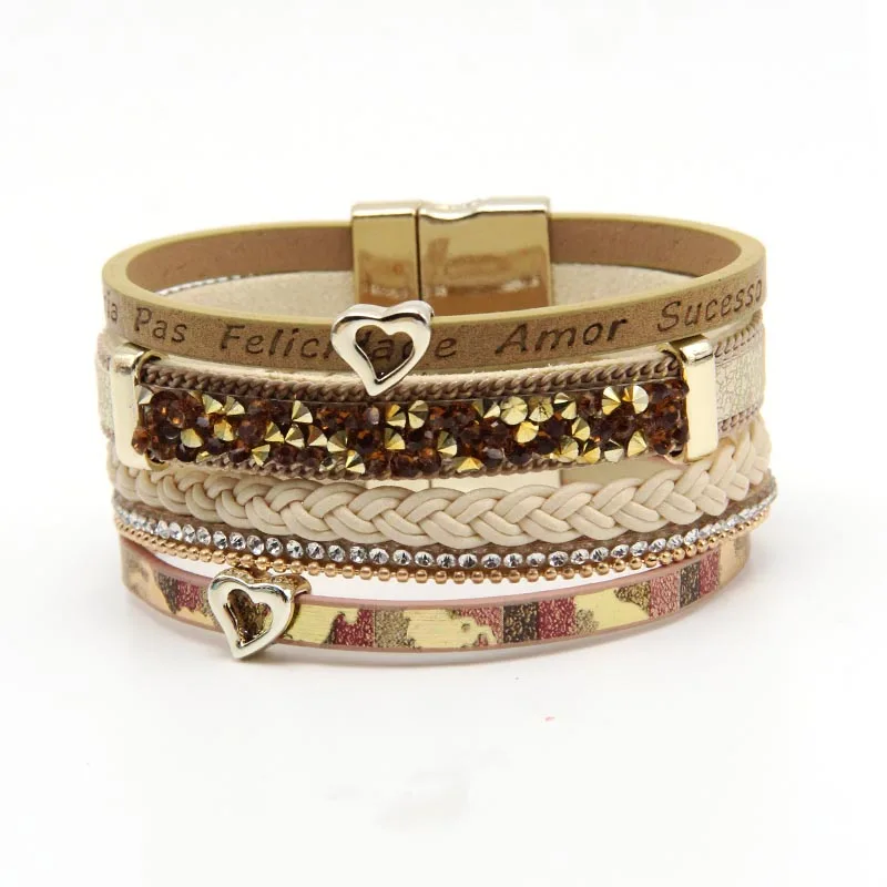 ZG ювелирные изделия женские Браслеты Многослойные кожаные ленты Змеиный узор