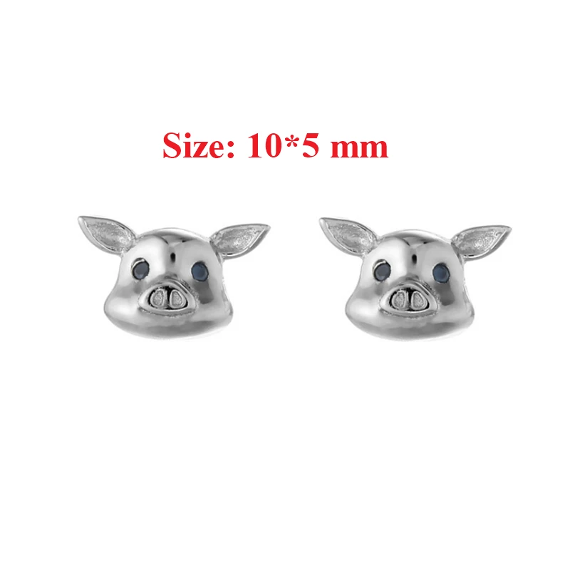 Серьги-пусеты в виде животных тибетские/Серебристые серьги-гвоздики с