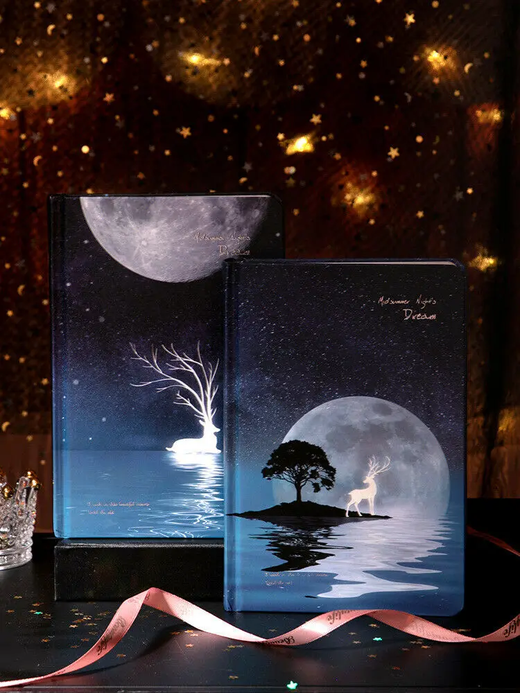 Светящийся Звездный Ночной светильник, ручная книга, Простая цветная страница, ручная роспись, записная книжка для девочек