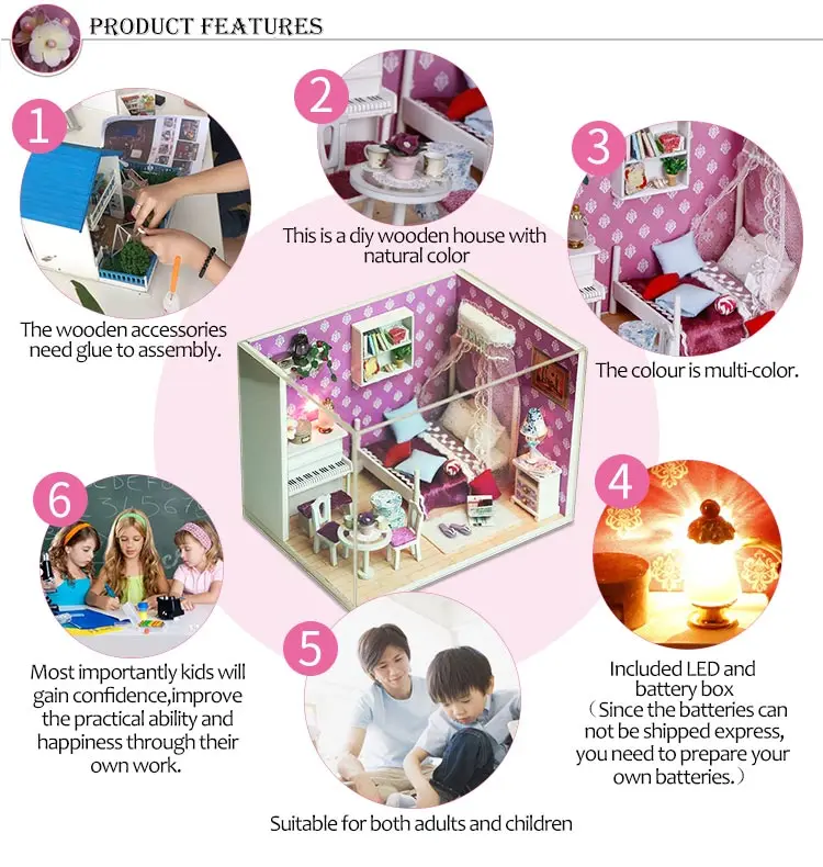 IiE создать кукольный домик Q008 queen мечта Miniatrue DIY Kit с подсветкой и Пылезащитный чехол