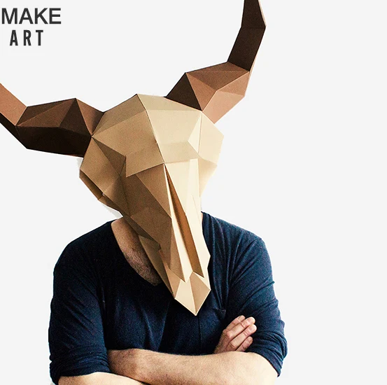 3D Овцы Глава Череп Творческий маска мужские и женские Общие гарнитура бумага