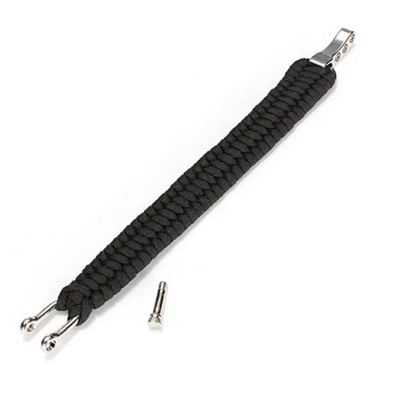 Браслет из нержавеющей стали черный веревочный браслет для выживания на природе