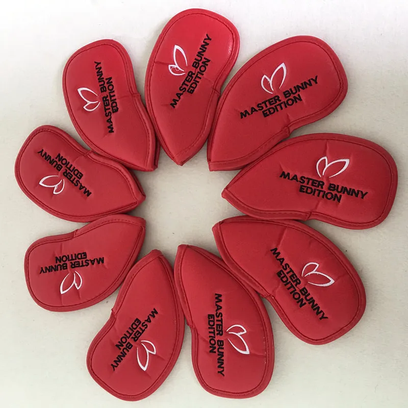 Новые 9 шт. утюги для гольфа чехлы на голову PU PG кожух для головки клюшки для гольфа# 4-9PAS жемчужные ворота 3 цвета для мужчин женщин - Цвет: red 9pcs