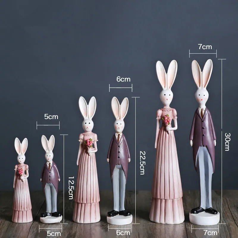 Поделки из резины сельской свадьбы пара фигурка кролика Современный домашний