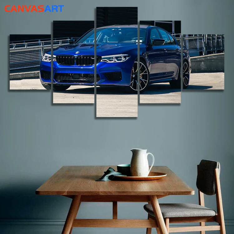 Картины на холсте 5 шт. BMW M5 конкурс настенные картины для домашнего декора