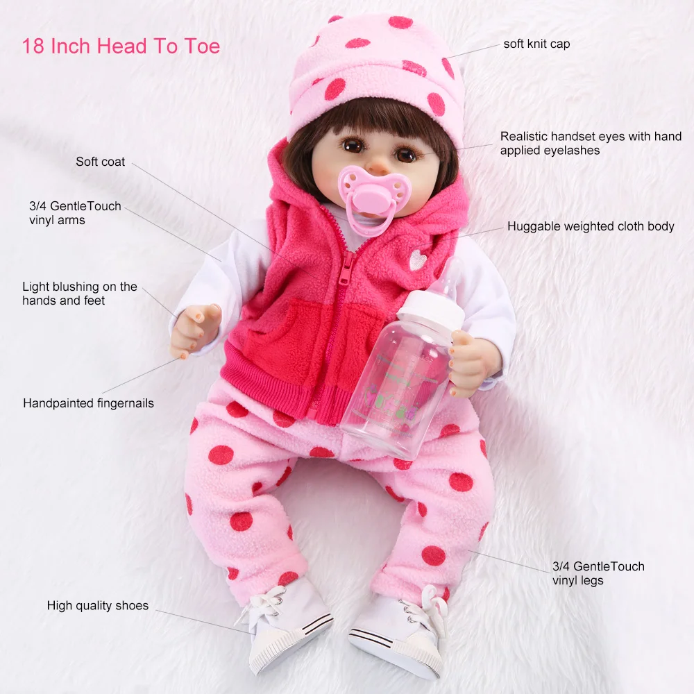 Ucanan 48 см силиконовые куклы Reborn Baby подарки сюрпризы реалистичные живые Младенцы
