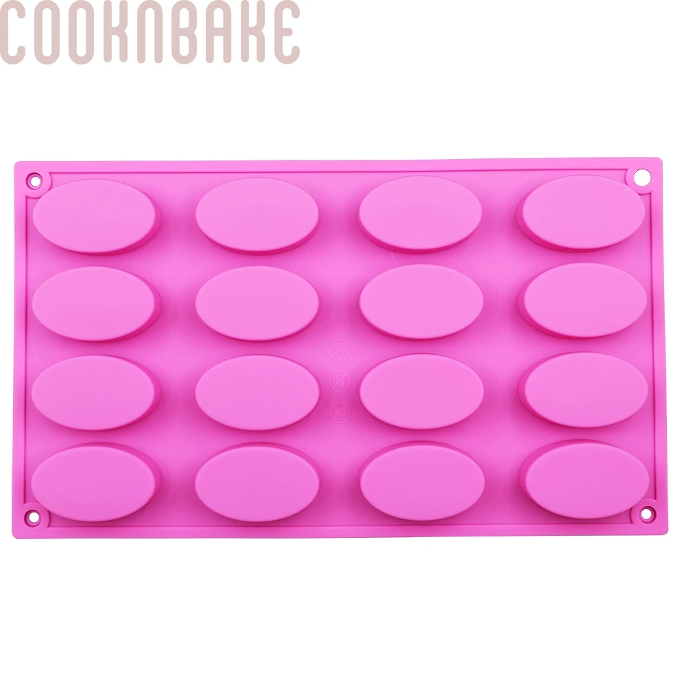 COOKNBAKE DIY силиконовые 16 полости овальной формы для мыла ручной работы шоколад, пудинг желе, кубик льда SICM-020-4