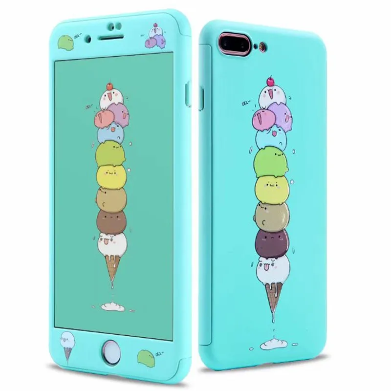Style 2 360 градусов Полная защита чехол для телефона для iPhone 6 6S 7 8 Plus XR X XS Max мультфильм животных Слон кошка Фламинго жесткий чехол Капа - Цвет: Style 2
