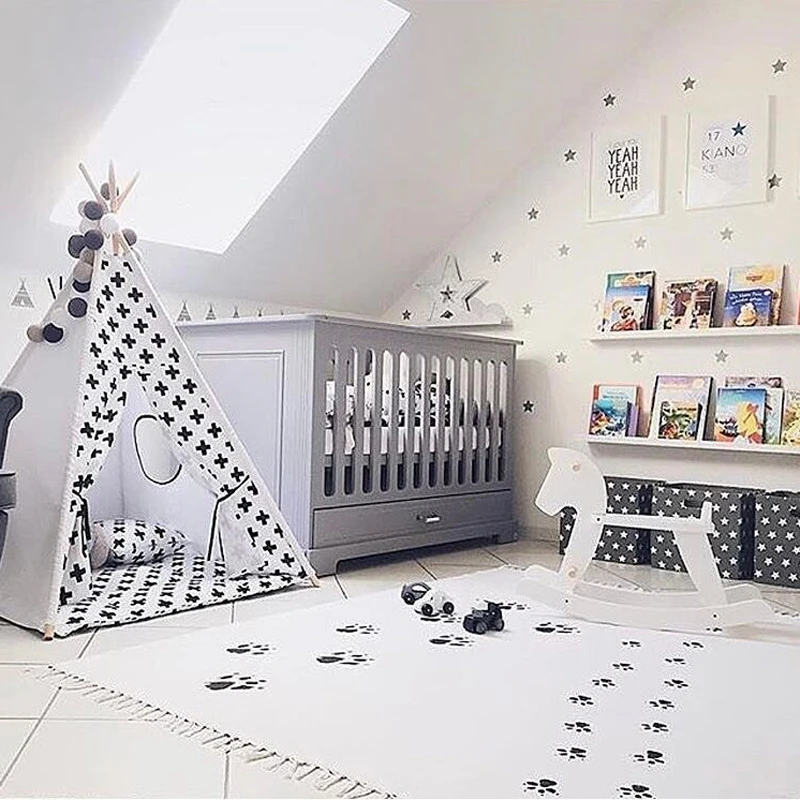 Игровой хлопковый коврик Tapete Infantil детский для игр в спортзале Холщовый детей