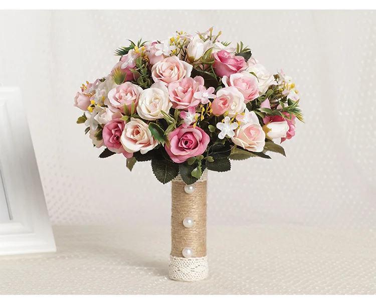 

Wedding decoration Europe style holding Artificial flowers Bridal bouquet fake flowers