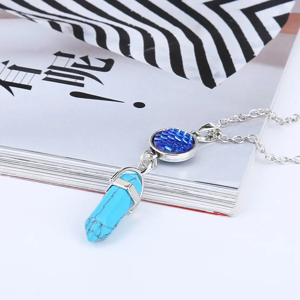 Модные Кварцевые ожерелья подвески винтажные из натурального камня ожерелье