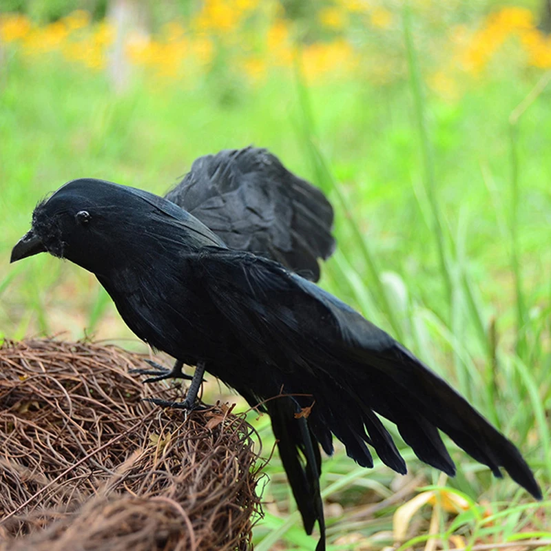 

Искусственный Ворон сад стекались Хэллоуин украшения птицы ворона-приманка Ворон