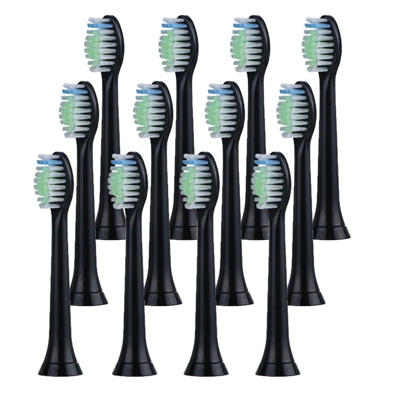 12PCS 12 шт./лот сменные насадки для зубной щетки для Philips Sonicare DiamondClean HydroClean Black HX6064 насадки для электрической зубной щетки - Цвет: 12PCS